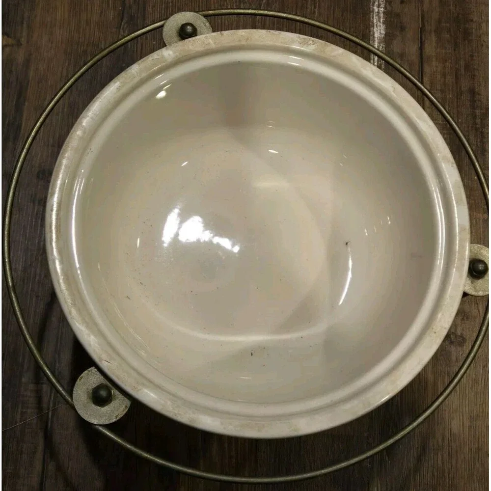 Fiestaware Kitchen Kraft Vintage Ovenserve Ivory Bowl  In Warming Chafing Stand